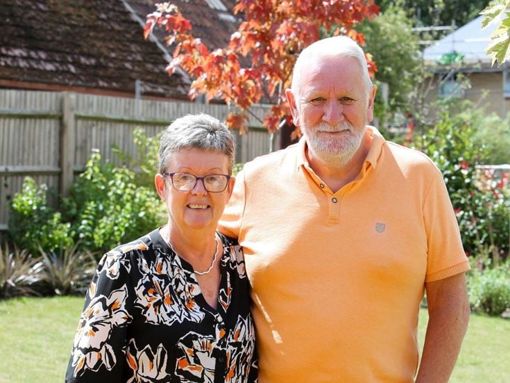 Erika and Steve enjoy the garden at the McCarthy & Stone Shared Ownership home