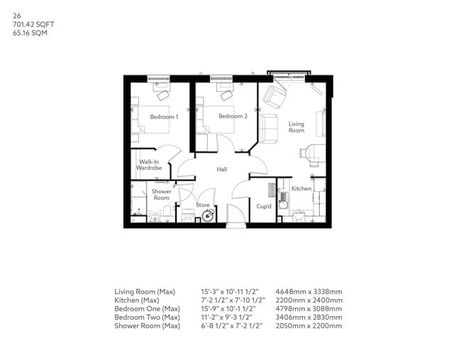 2-Bed Retirement Apartment Cullompton | PROPERTY 26 | Foxglove Place ...