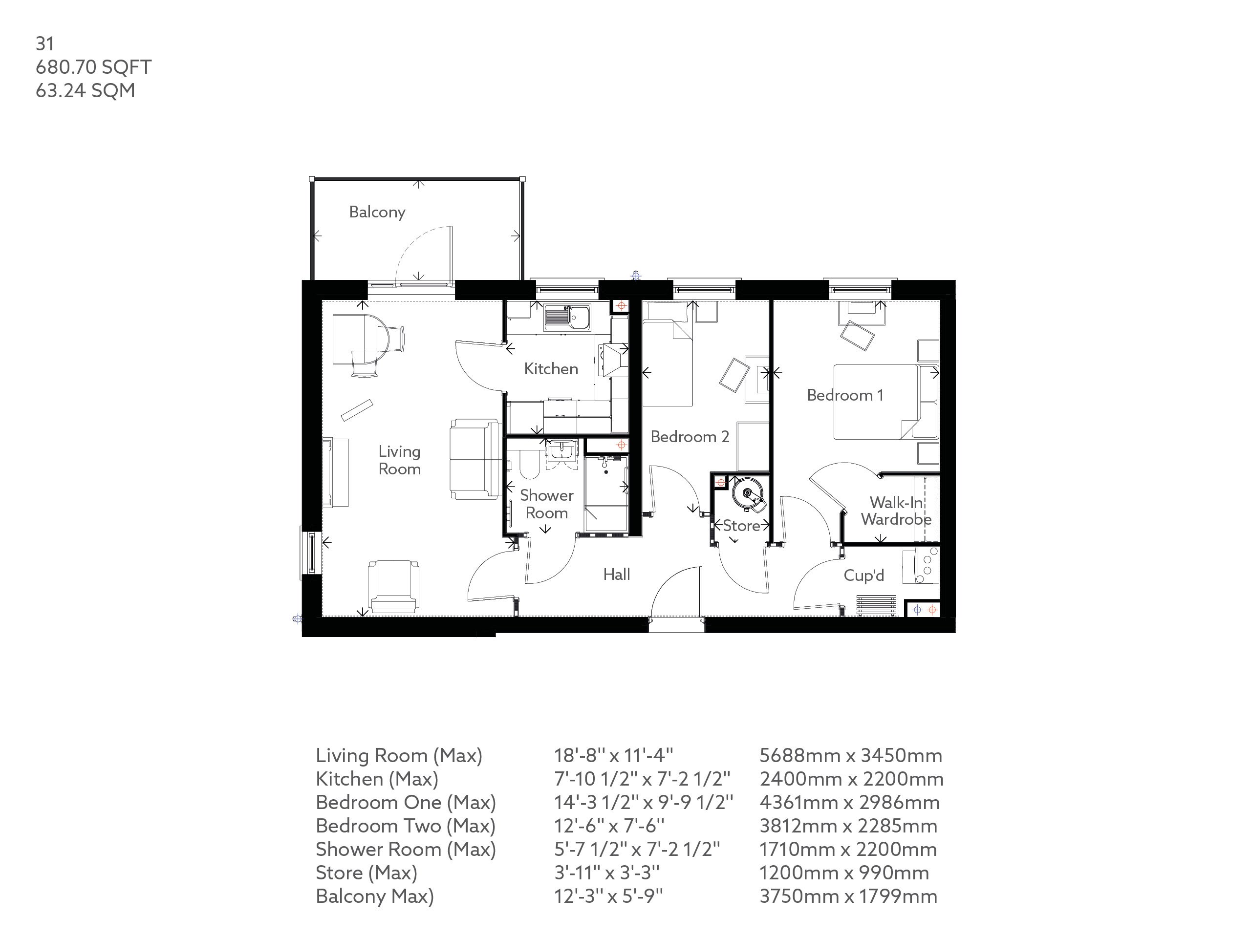 2-Bed Retirement Apartment Cullompton | PROPERTY 31 | Foxglove Place ...