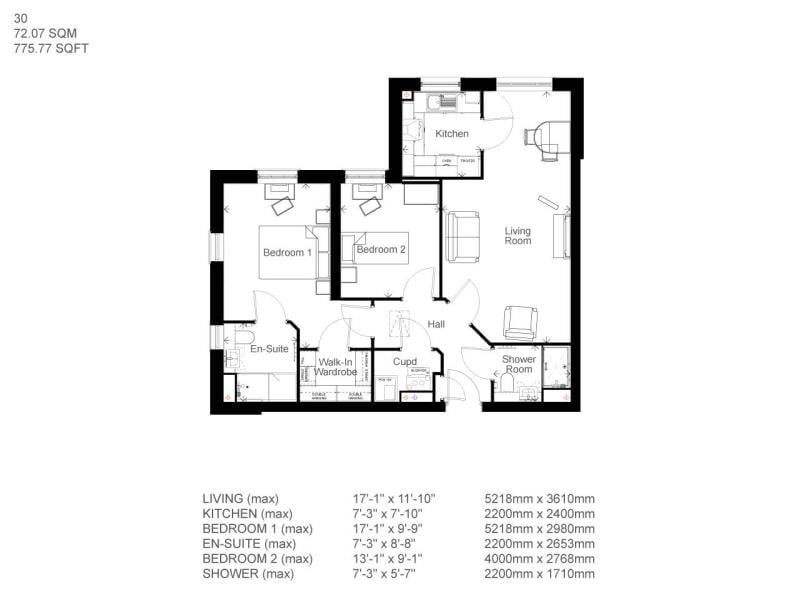 2-bed Retirement Apartment Dorchester 