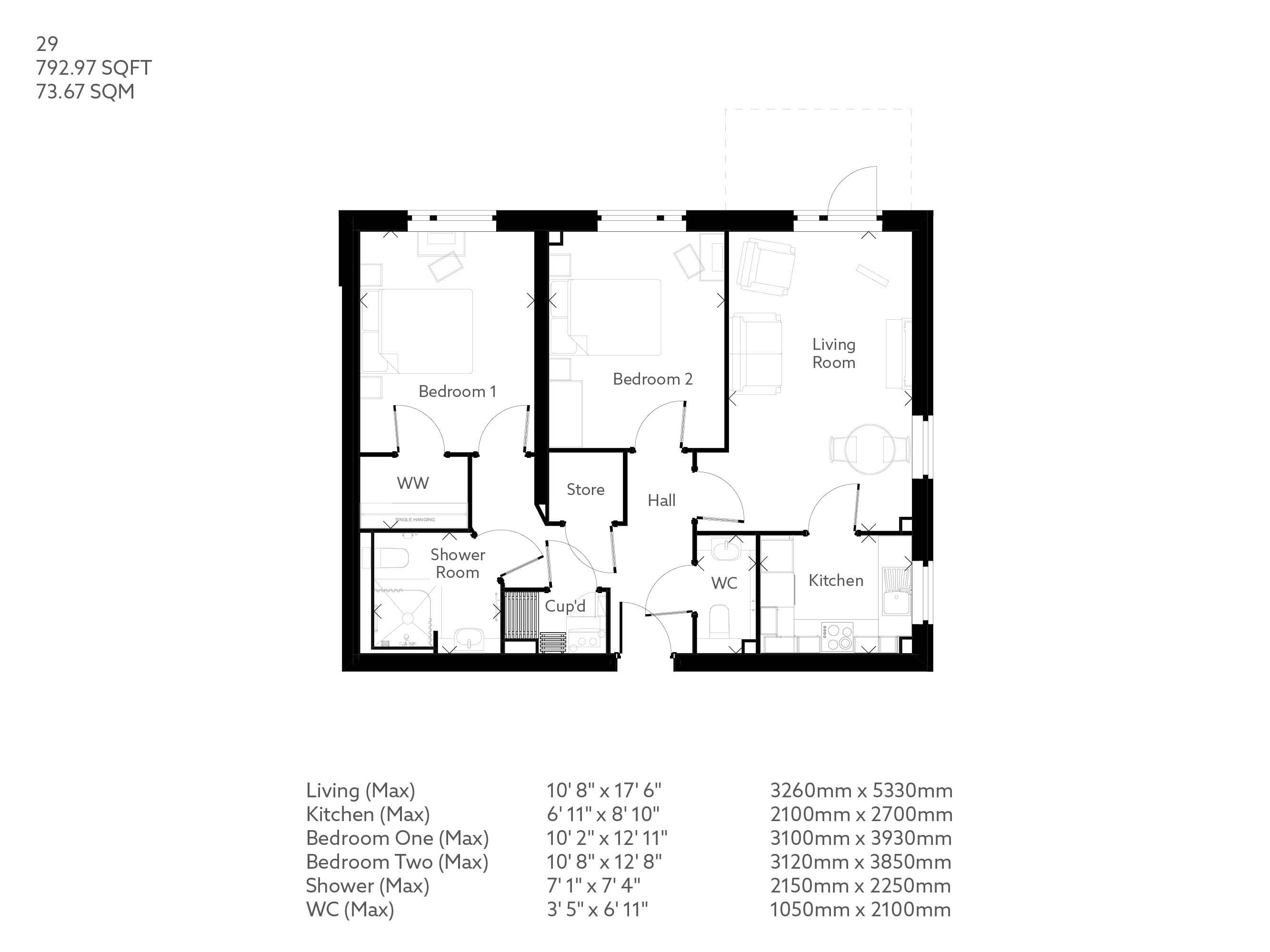 2 Bed Retirement apartment Wimborne | Apartment 29 | Market House ...