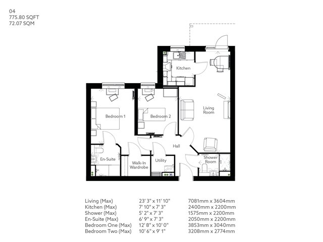 2 Bed Retirement apartment Tadley | PROPERTY 04 | Yelland Place ...