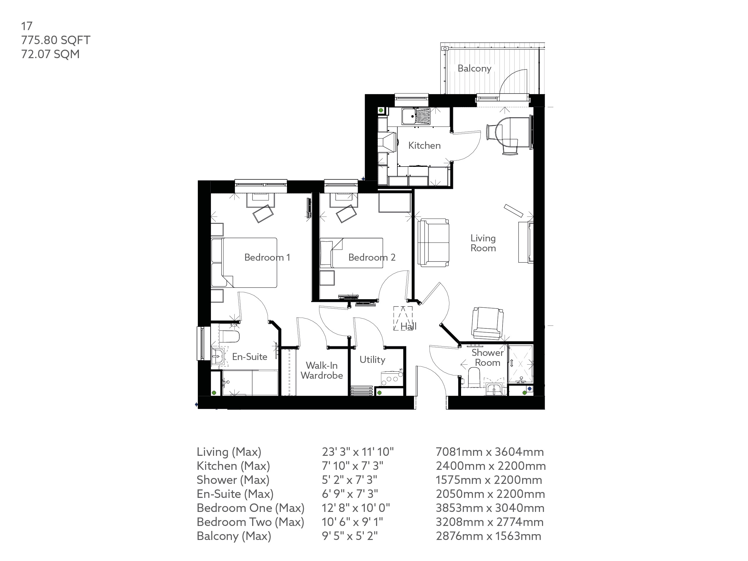 2 Bed Retirement apartment Tadley PROPERTY 17 Yelland Place