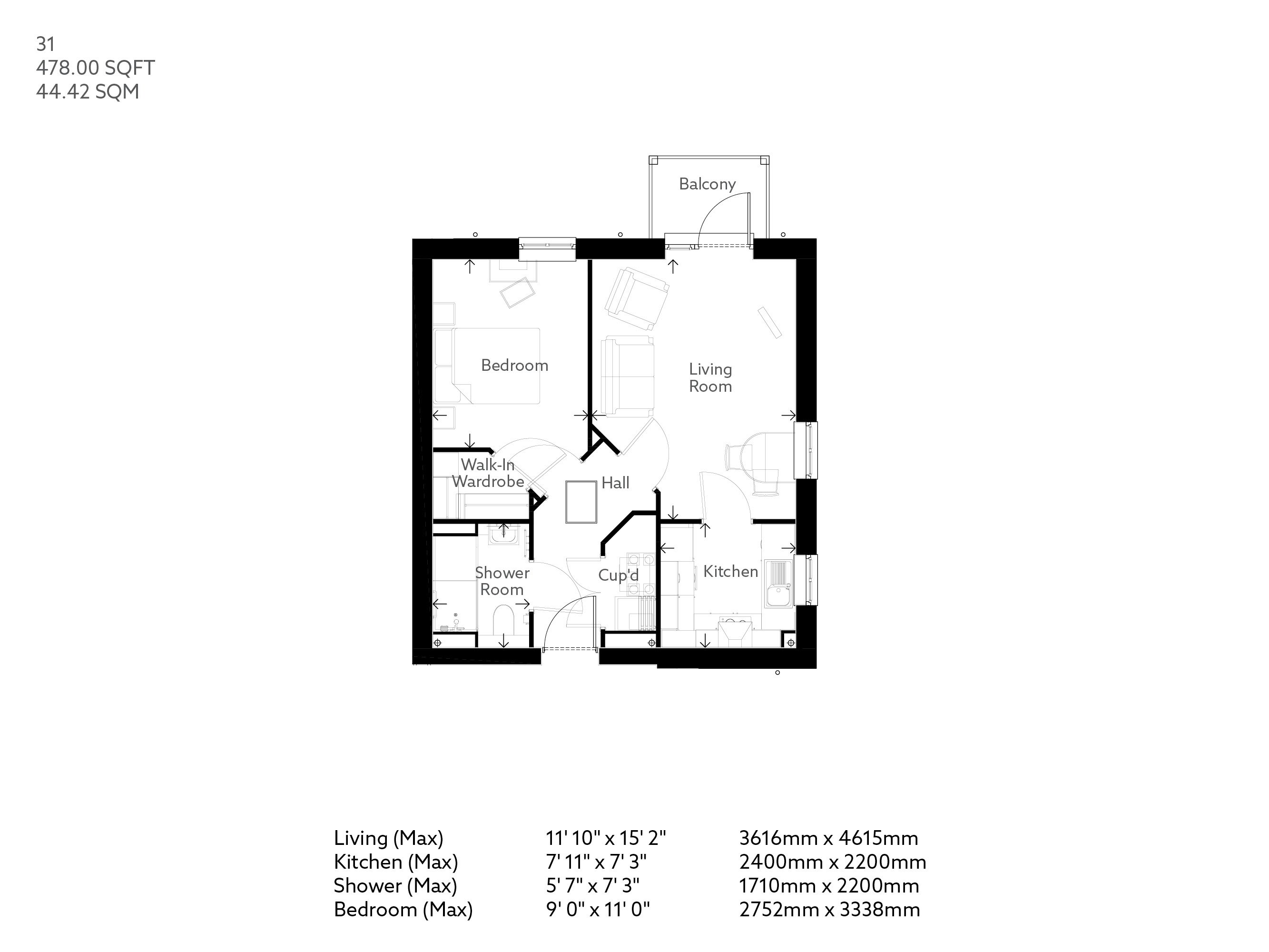 1 Bed Retirement apartment Martlesham Heath | Property 31 | Squadron ...