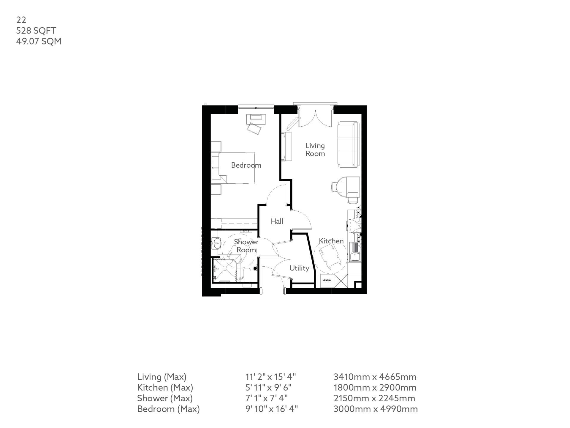 1-Bed Retirement Apartment Whitley Bay | Property 22 | Elderton Place ...