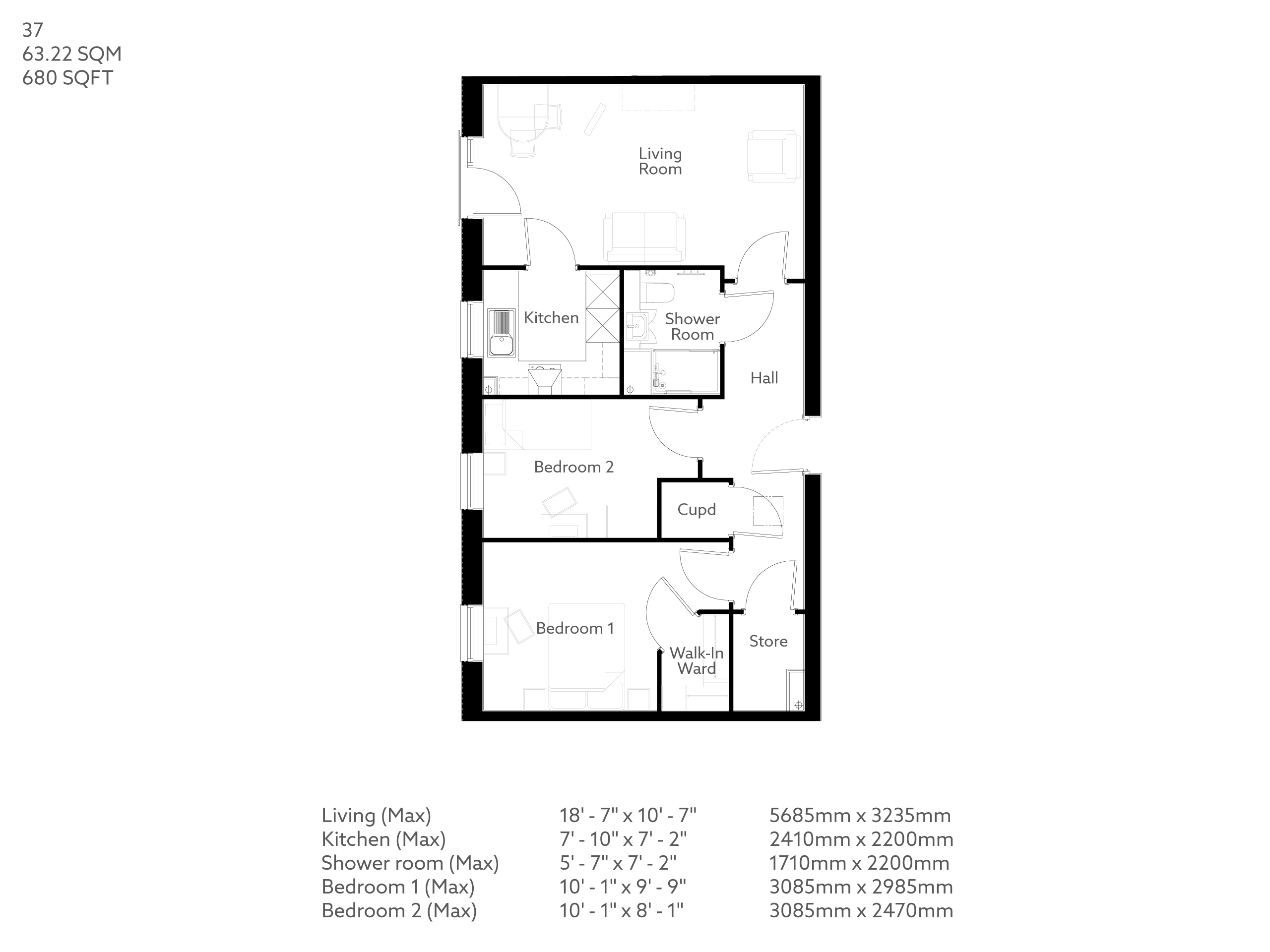 2-Bed Retirement Apartment Studley | Property 37 | Priory Place ...